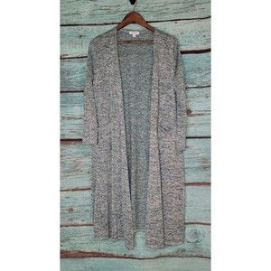 LuLaRoe Sarah Green Heathered Long Duster Open Front Cardigan Size Med